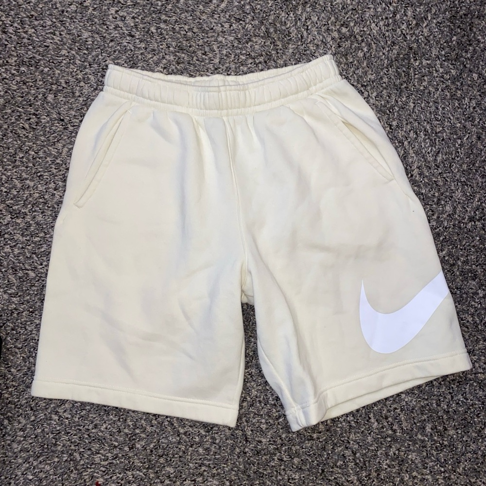 Nike Cream Shorts with White Logo